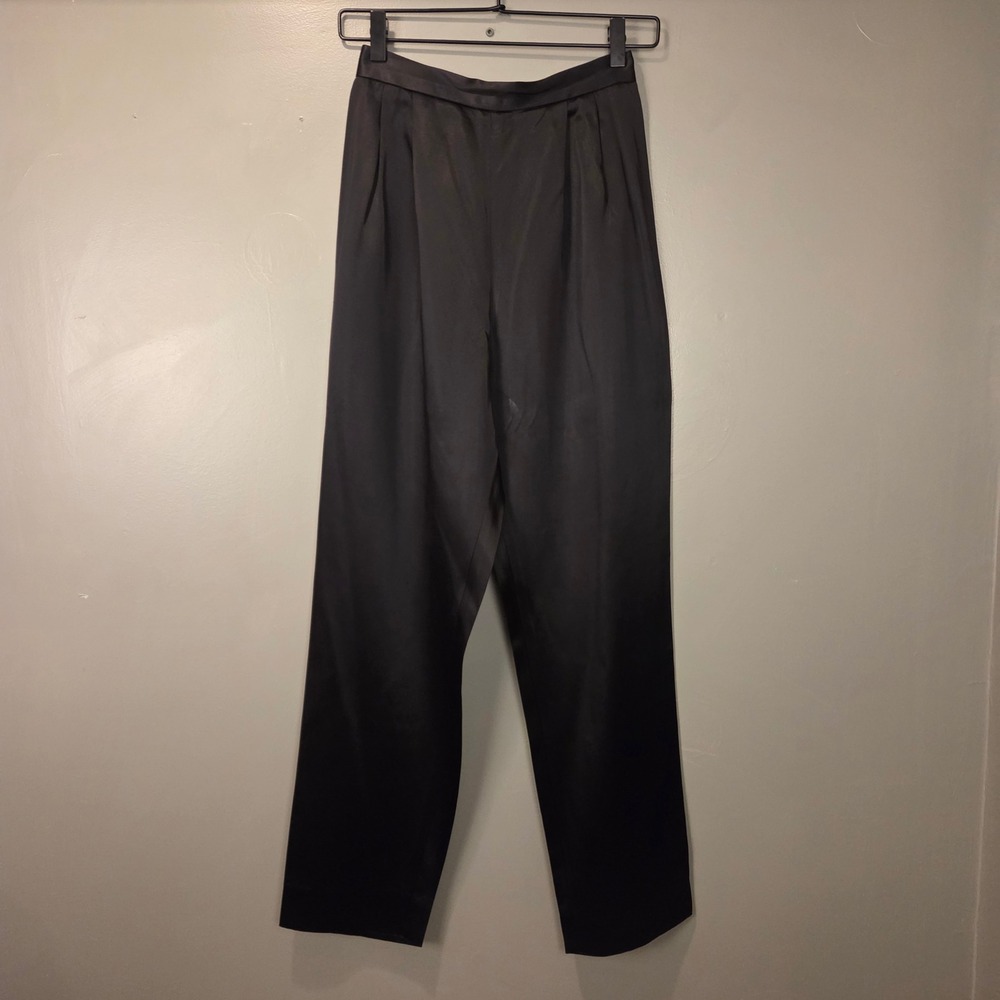 Vintage‎ Pendleton Women's Satin Dress Pants Straight Leg, Size 6 Petite, Black